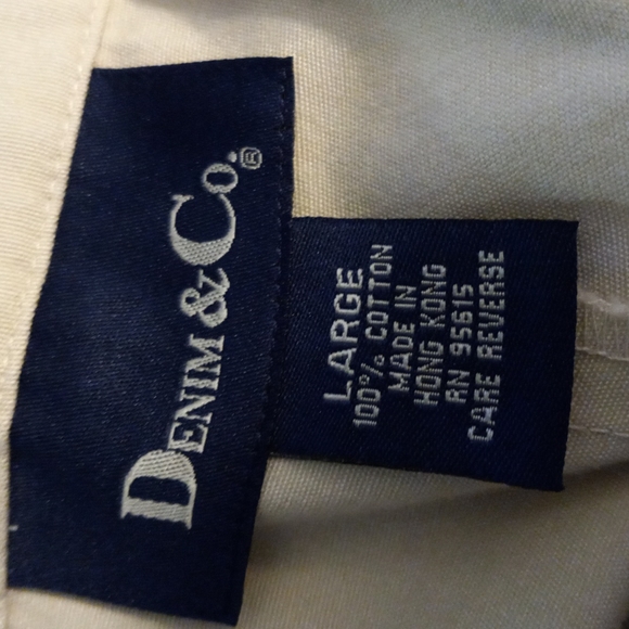 NWT Denim & Co Sz Large Kaki  Cropped, Highrise cargo pant - Picture 5 of 6